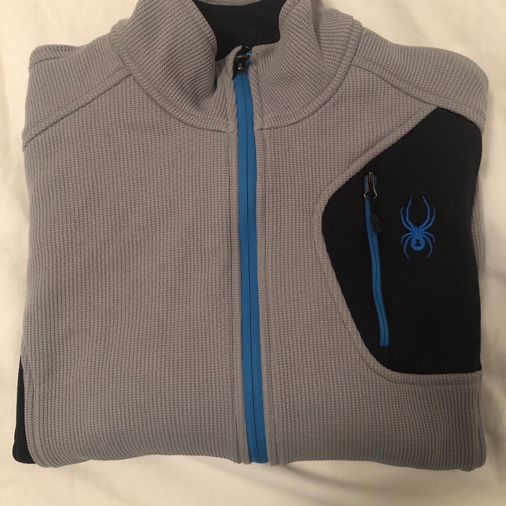 Spyder zip up gray sweater Men’s Large